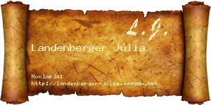 Landenberger Júlia névjegykártya